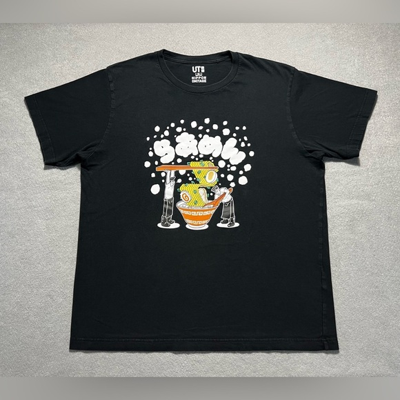 Uniqlo Nippon Omiyage Ramen Graphic T-Shirt Men’s XL Black Japan Exclusive Tee - Picture 1 of 5
